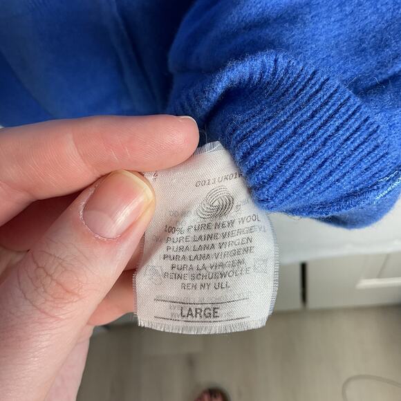 Johnstons of Elgin Mens Pure Lambswool Button up Vest Royal Blue Large - Picture 7 of 9